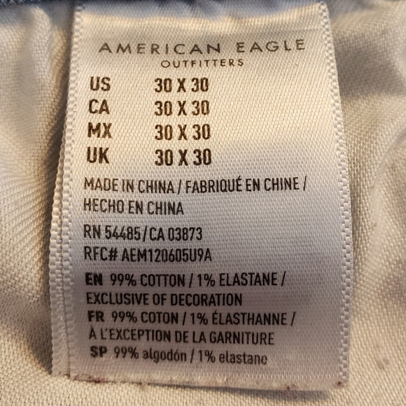 American Eagle Outfitters Next Level Distressed Skinny Jeans Light Blue Denim - Picture 10 of 13